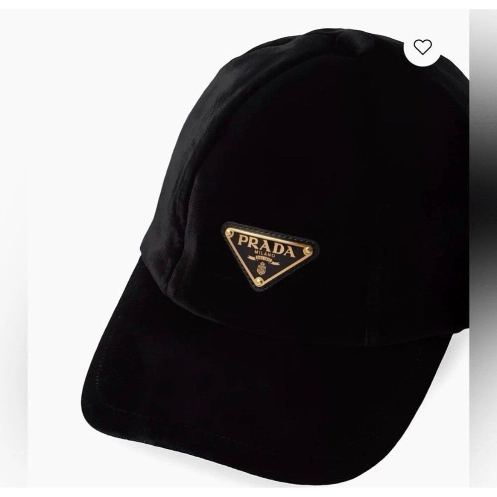 PRADA Milano Black Adjustable Baseball Cap Women's Casual Hat with Logo Accent - Picture 3 of 9